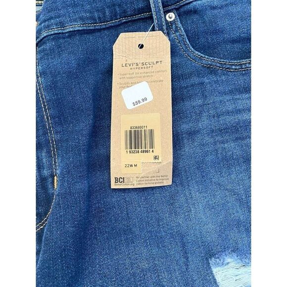 women's jeans Levi's 721 Women's Plus-Size High Rise Skinny blue Jeans size 22W - Picture 7 of 8